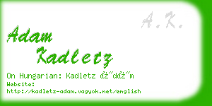 adam kadletz business card